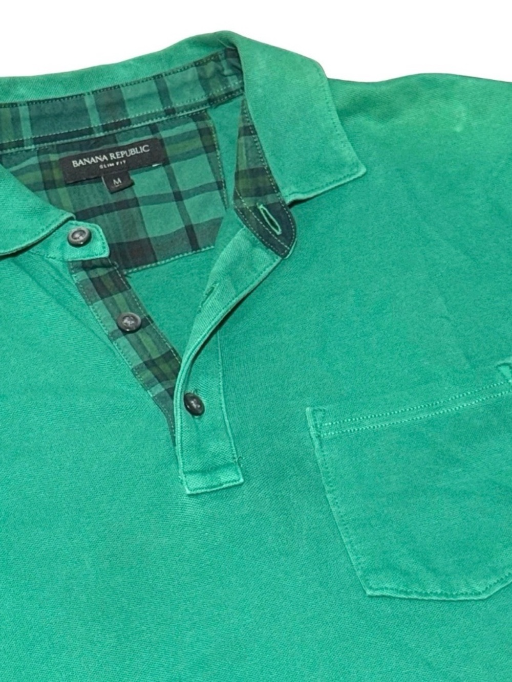 Banana Republic Teal Green Polo with Chest Pocket - M